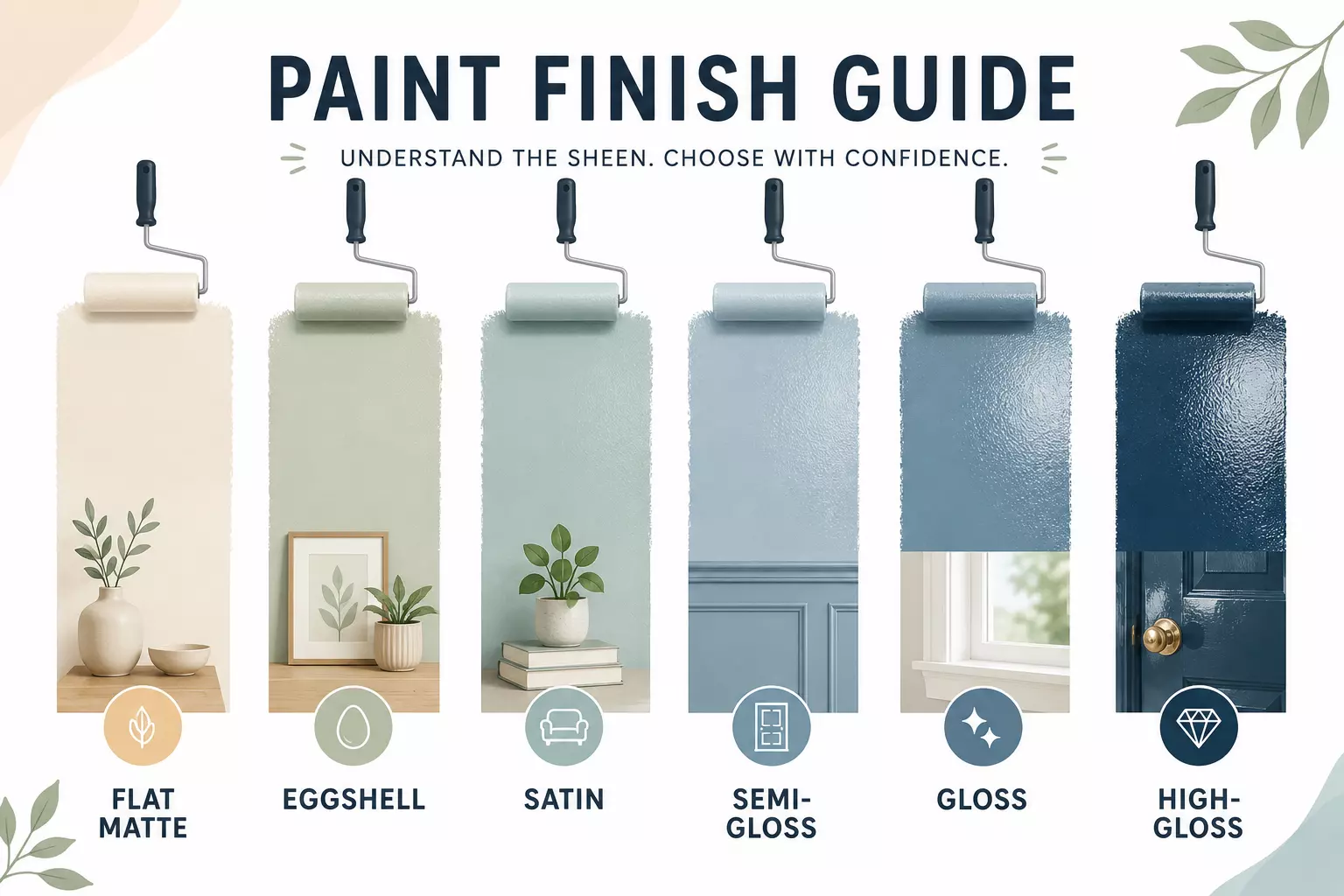 Sage cream paint swatch flat vector guide