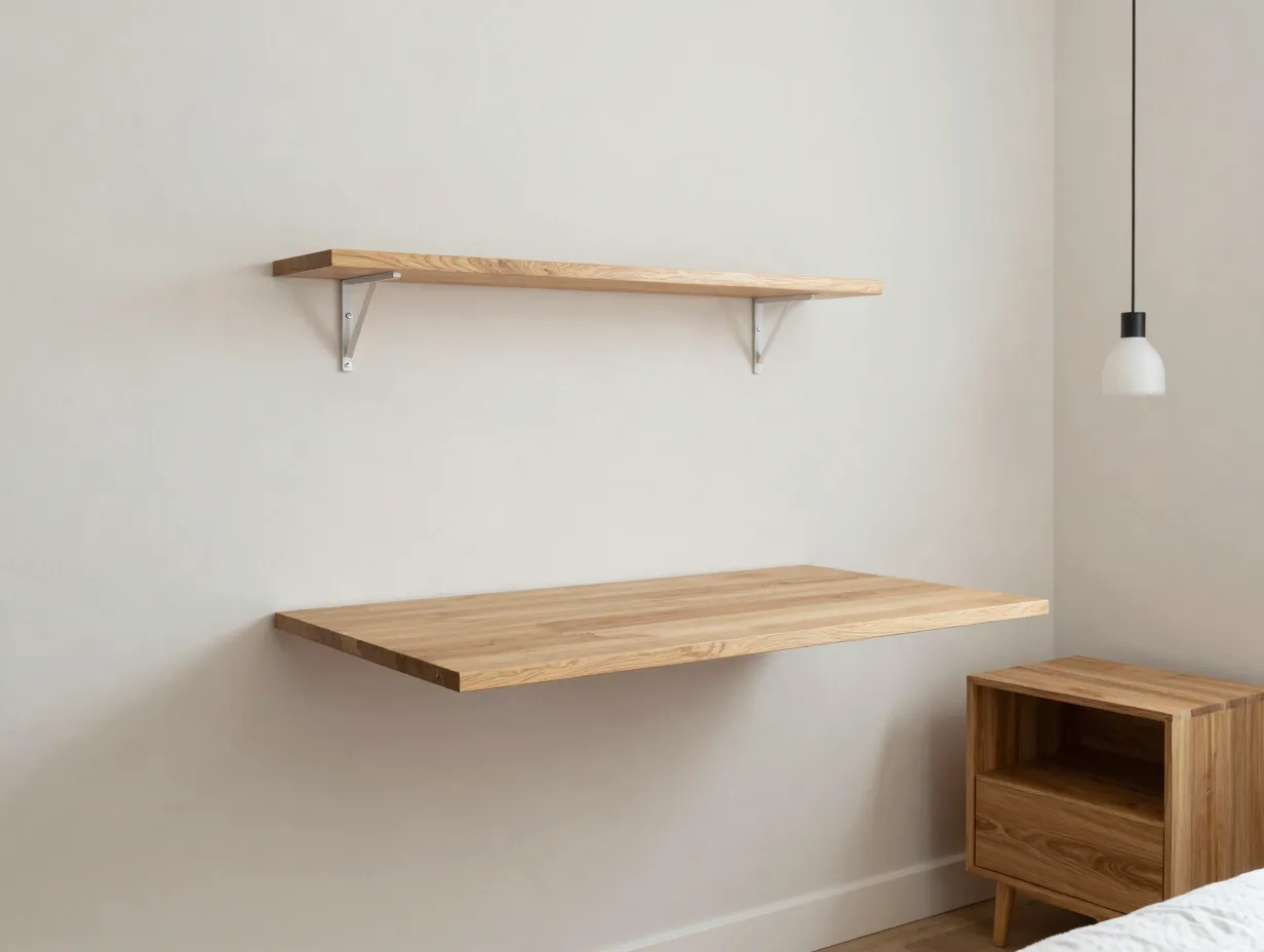 Replace bulky furniture with floating and wall mounted pieces