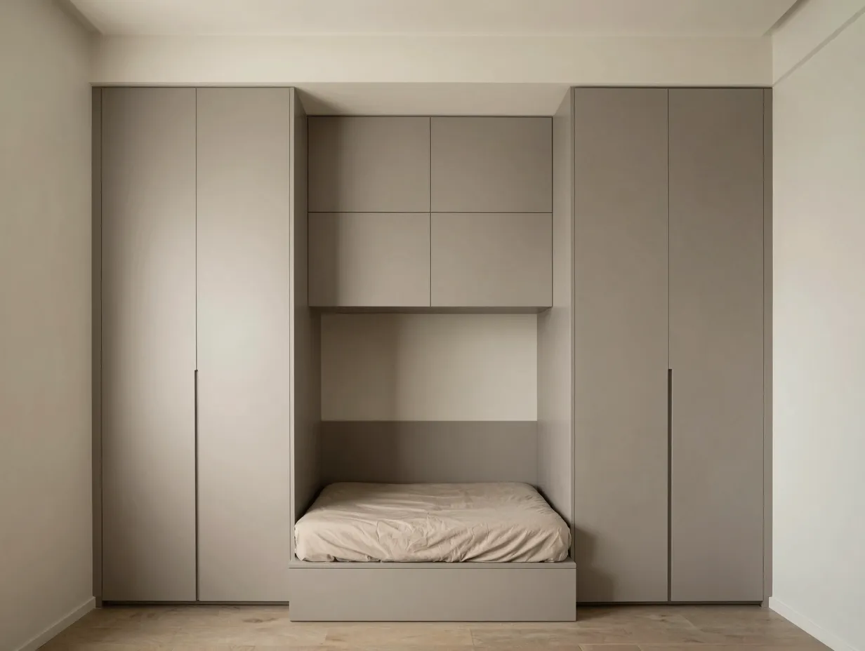 Build vertical storage around the bed