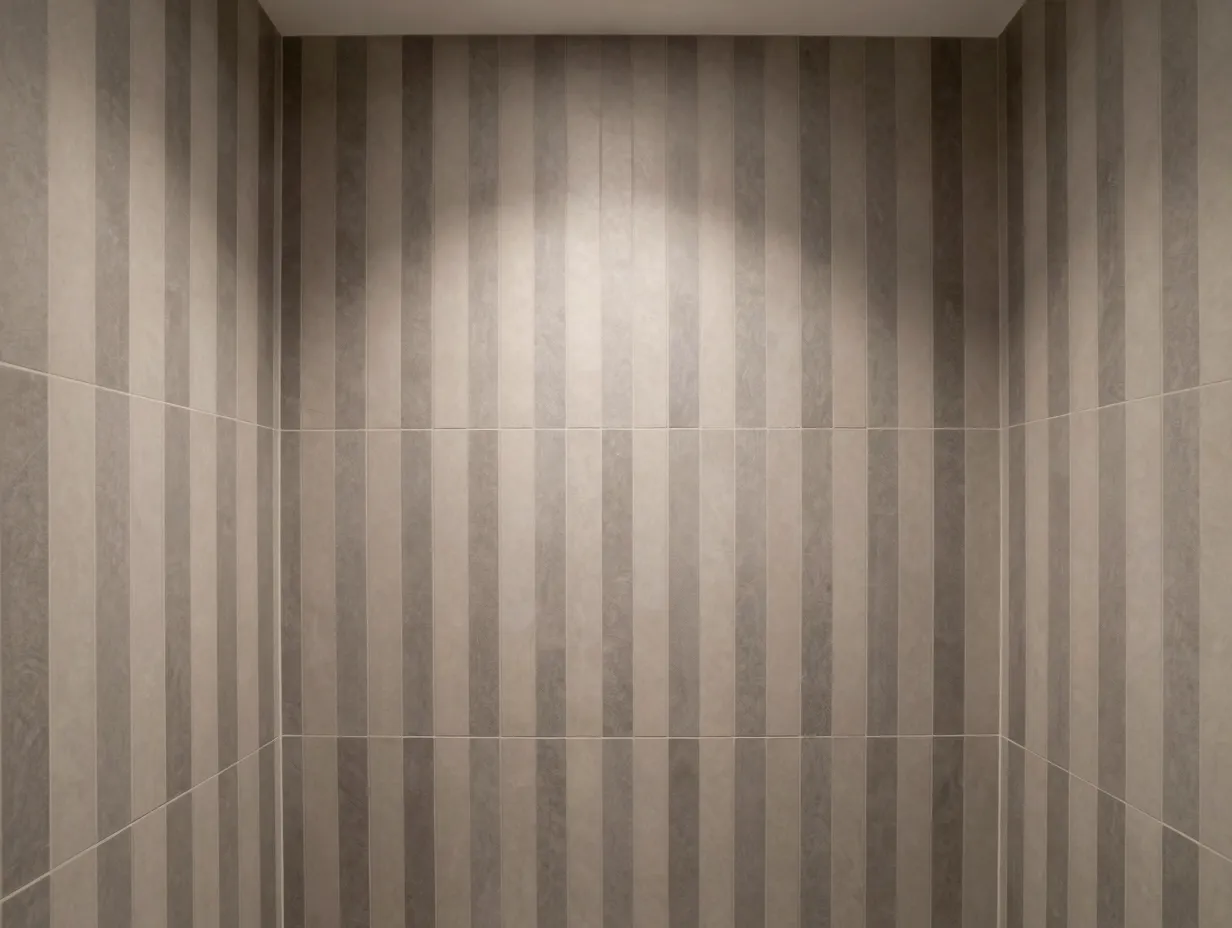 4 striped tiles for height and visual rhythm