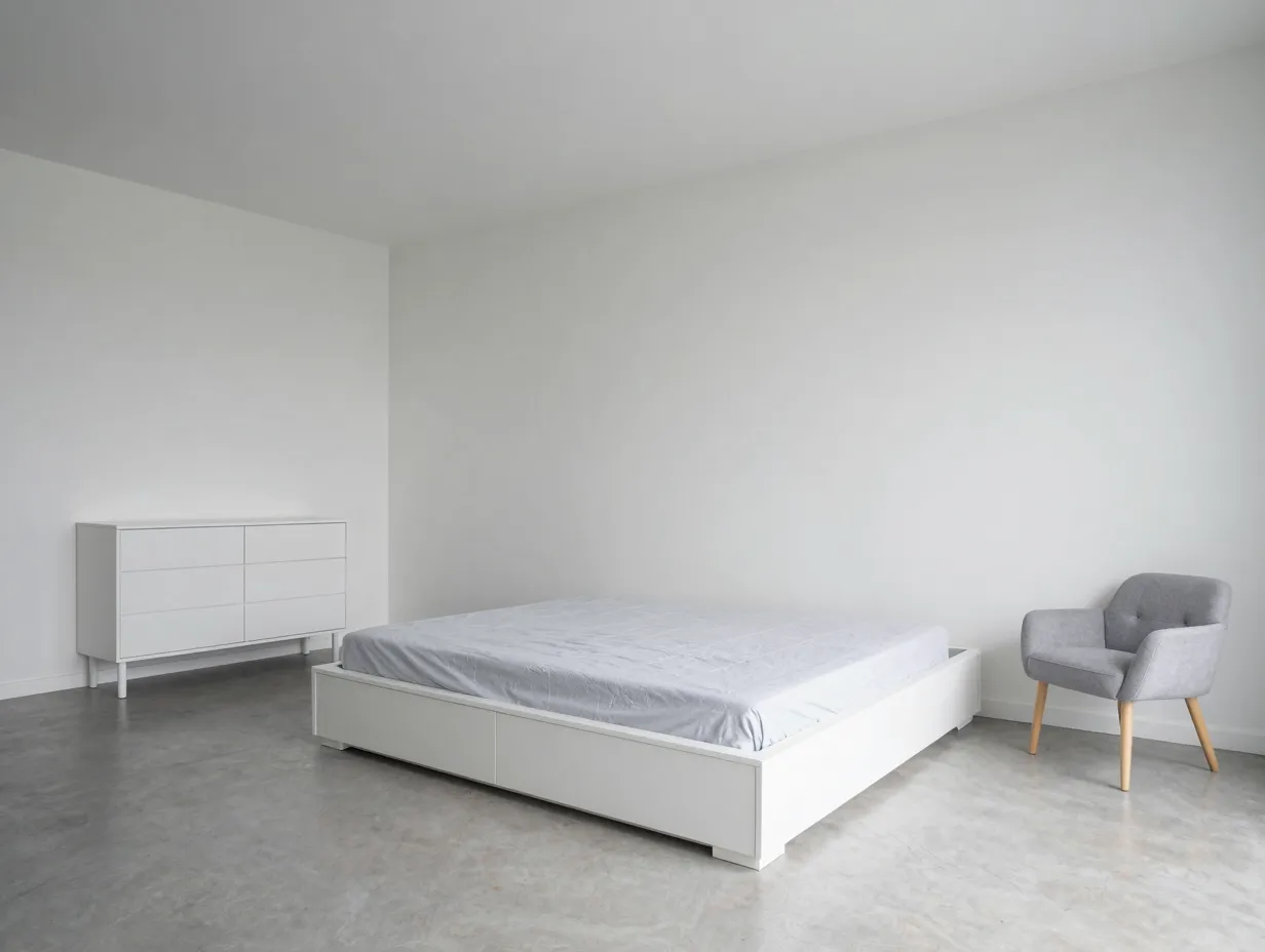 Choose low profile slim furniture and position your bed strategically
