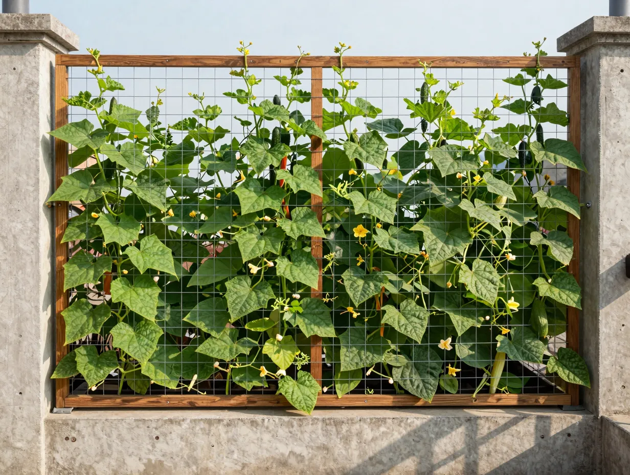 Create a diy vertical trellis for climbing plants