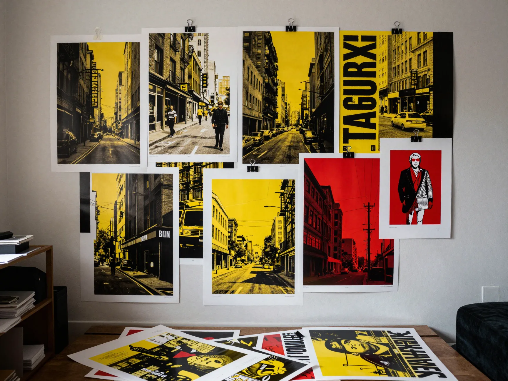 Urban street art and graphic poster wall