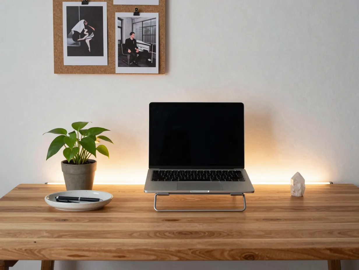 Create a styled desk or vanity corner