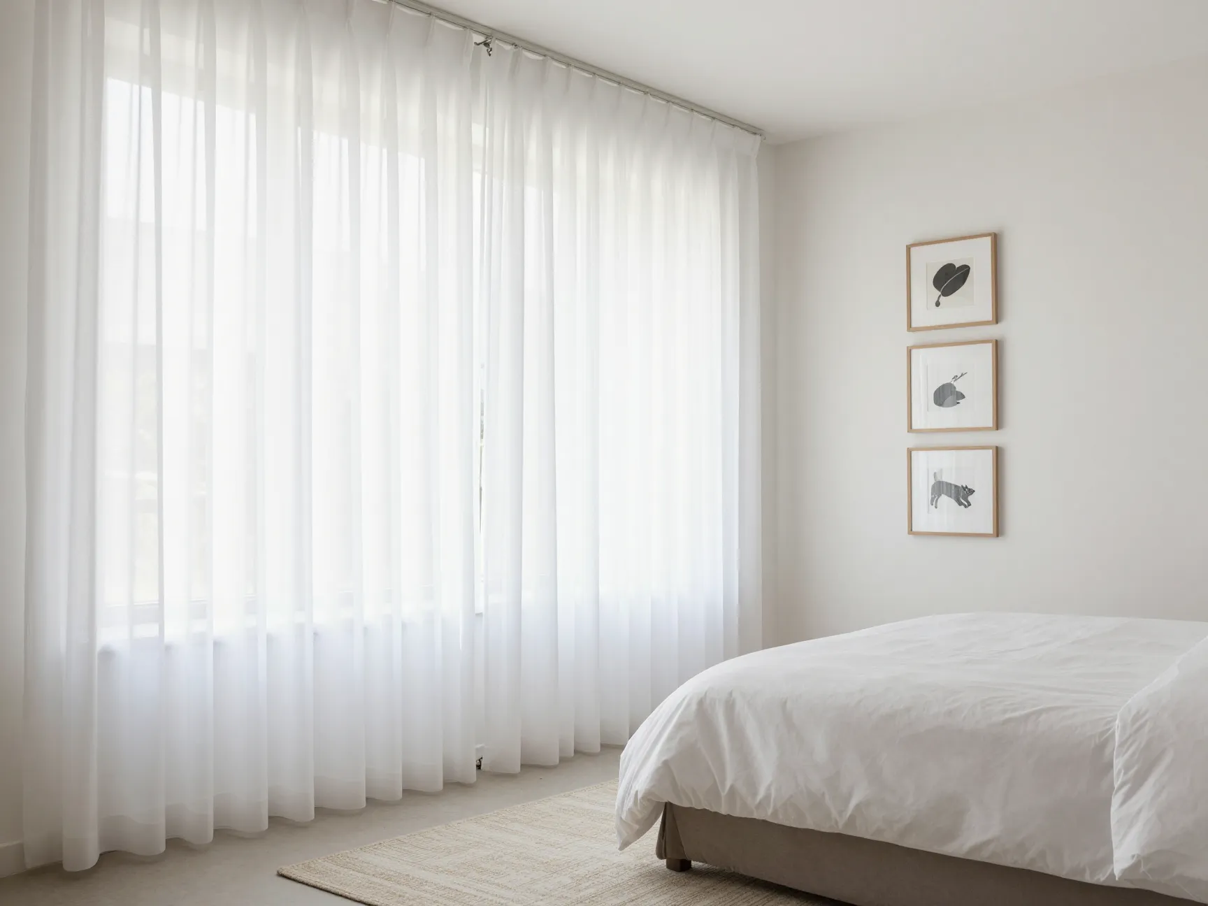 Use textiles curtains and vertical lines to stretch the room
