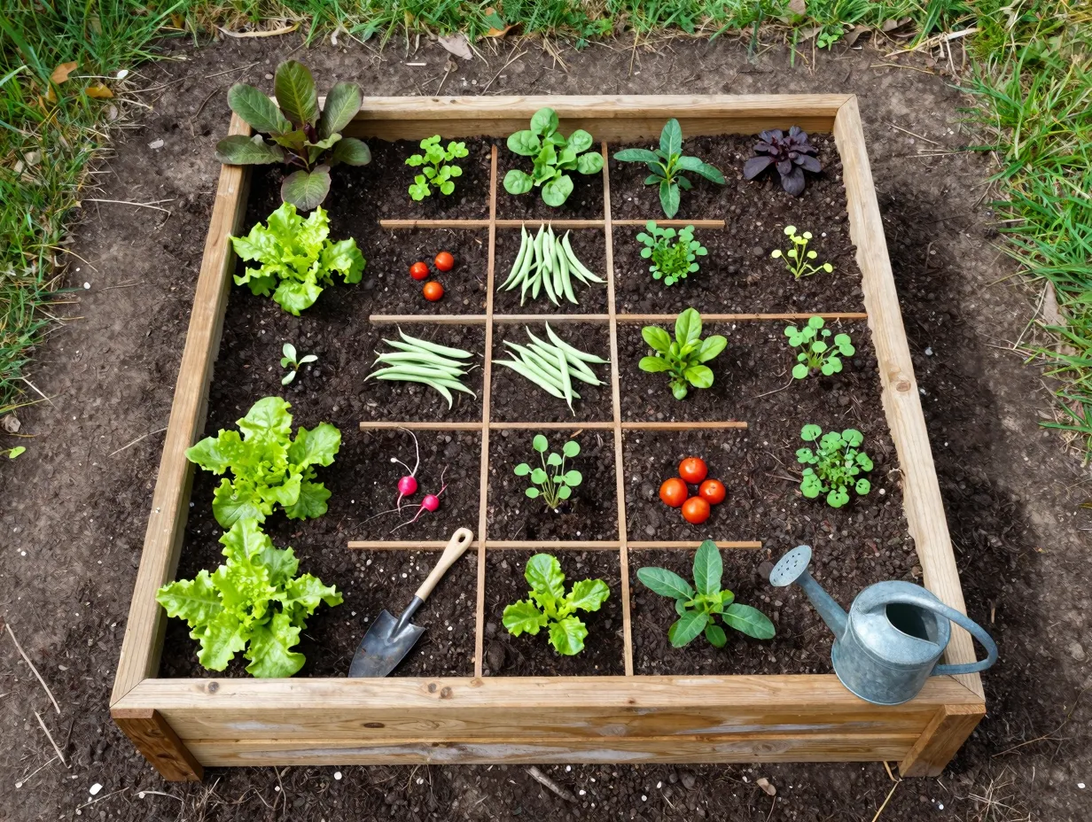 The classic 4x8 raised bed grid