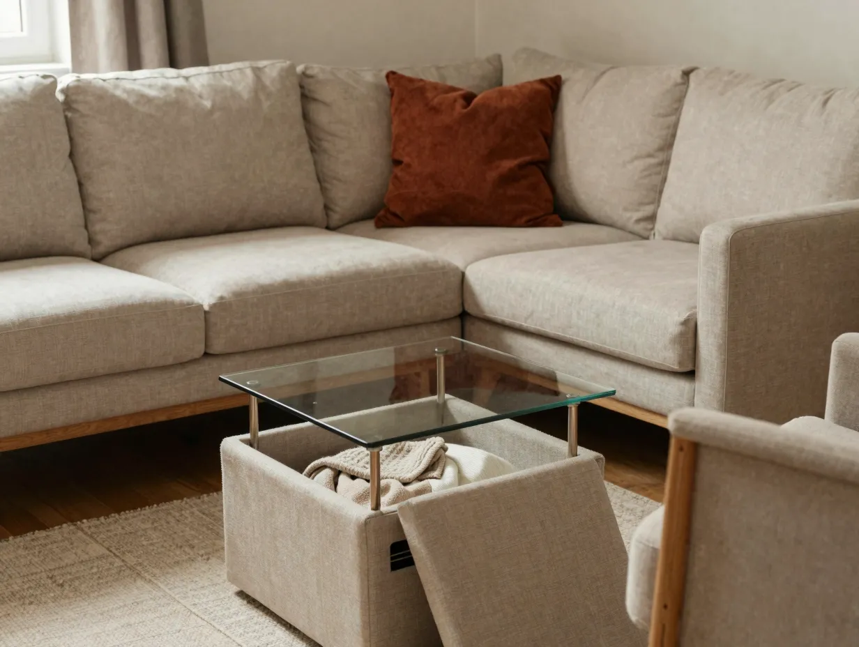 Choose scaled multifunctional furniture that does double duty