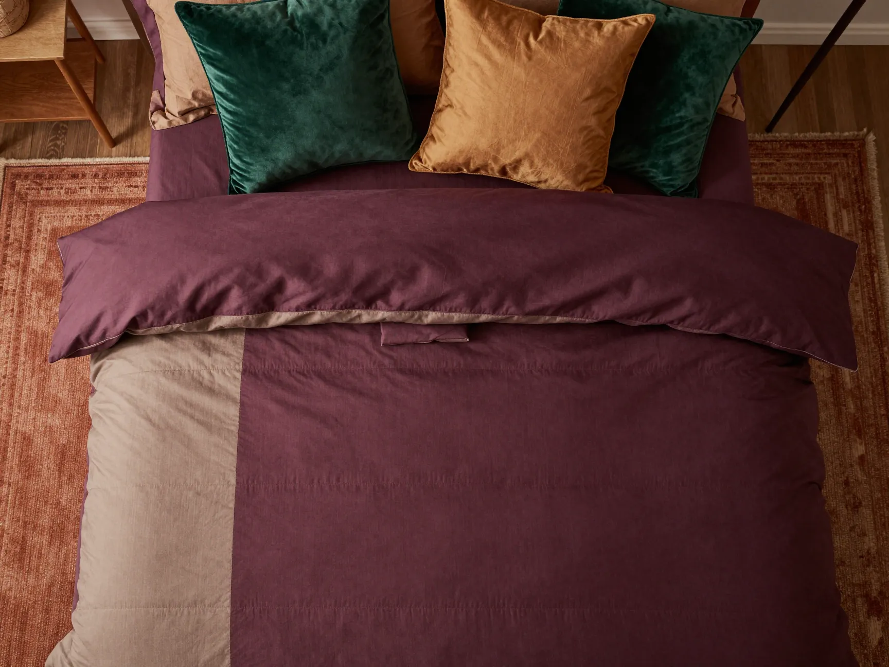 Shift to a warm earthy and saturated color palette