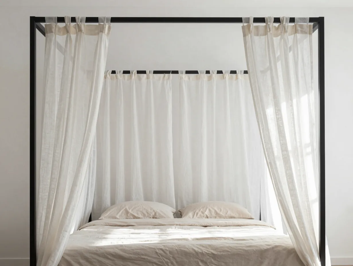Elevate the space with a canopy bed