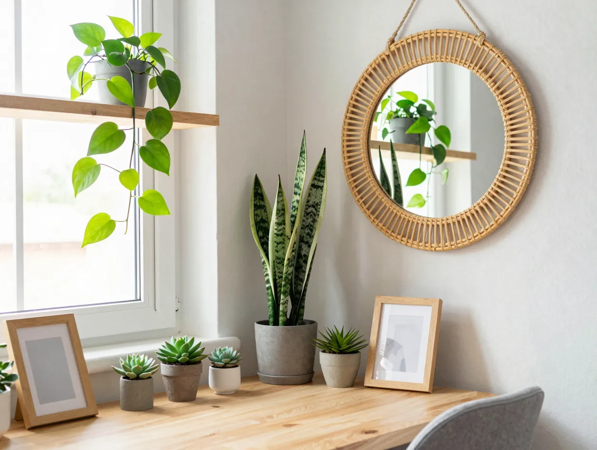 Bring in plants and natural elements for a grounded fresh feel