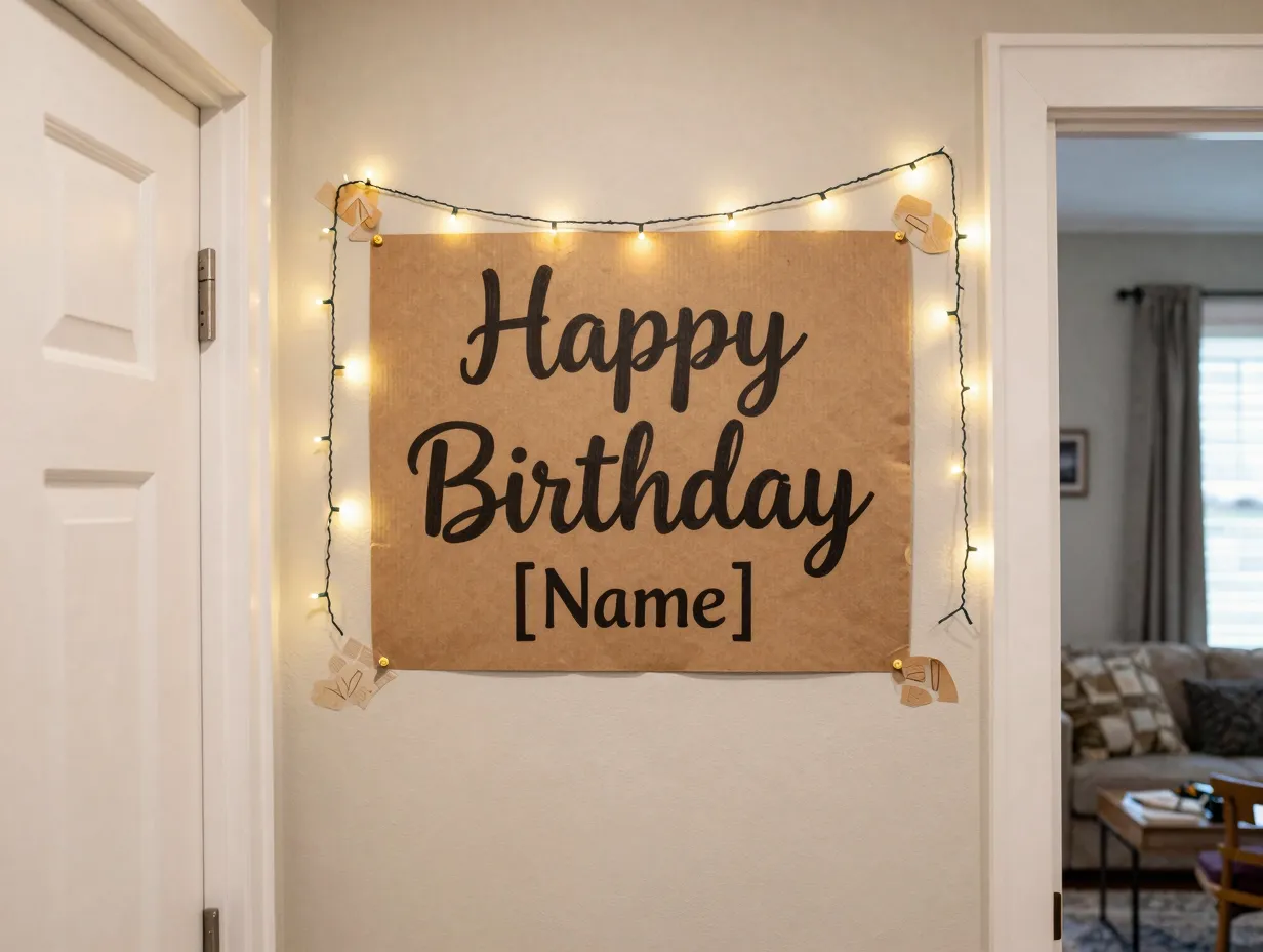 Birthday signage on the focus wall