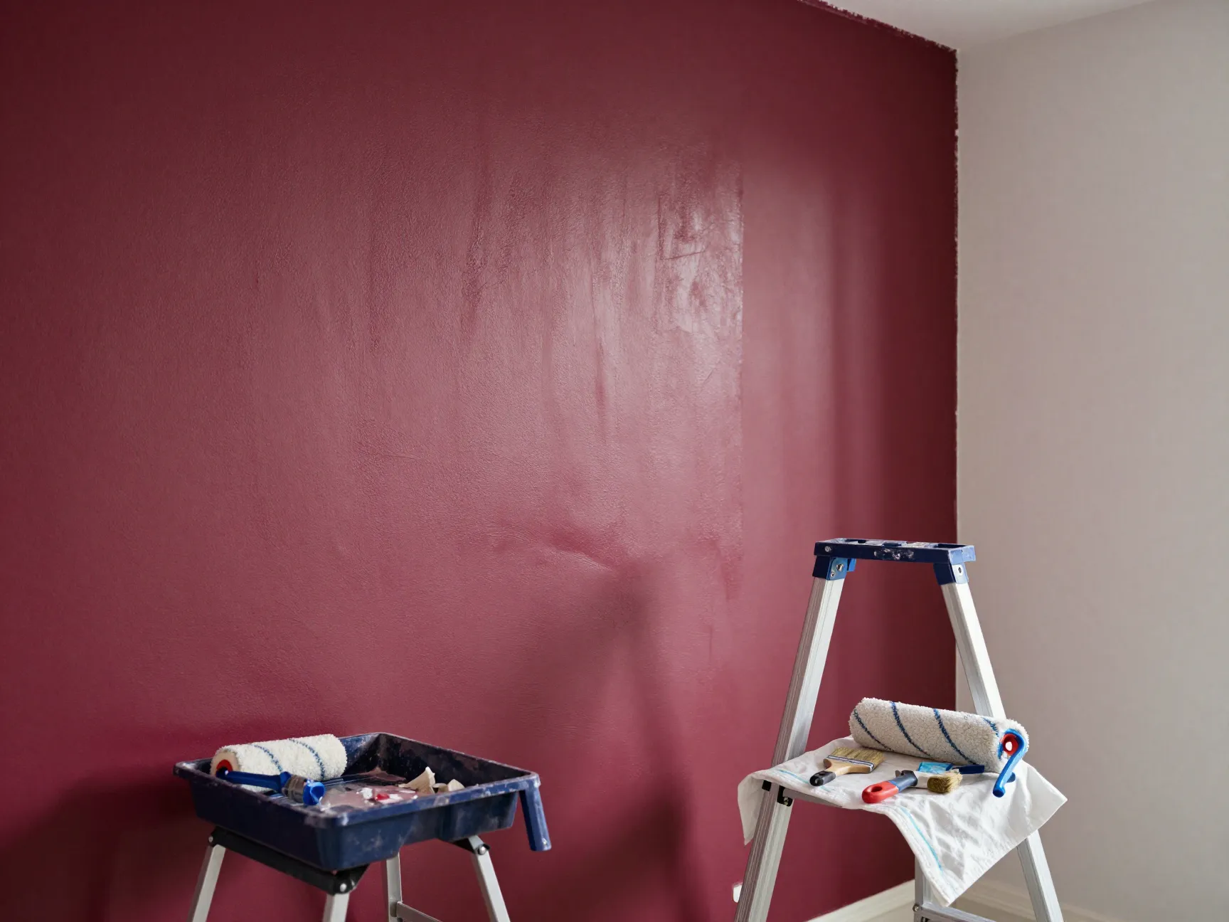 Repaint one wall with a deep saturated color