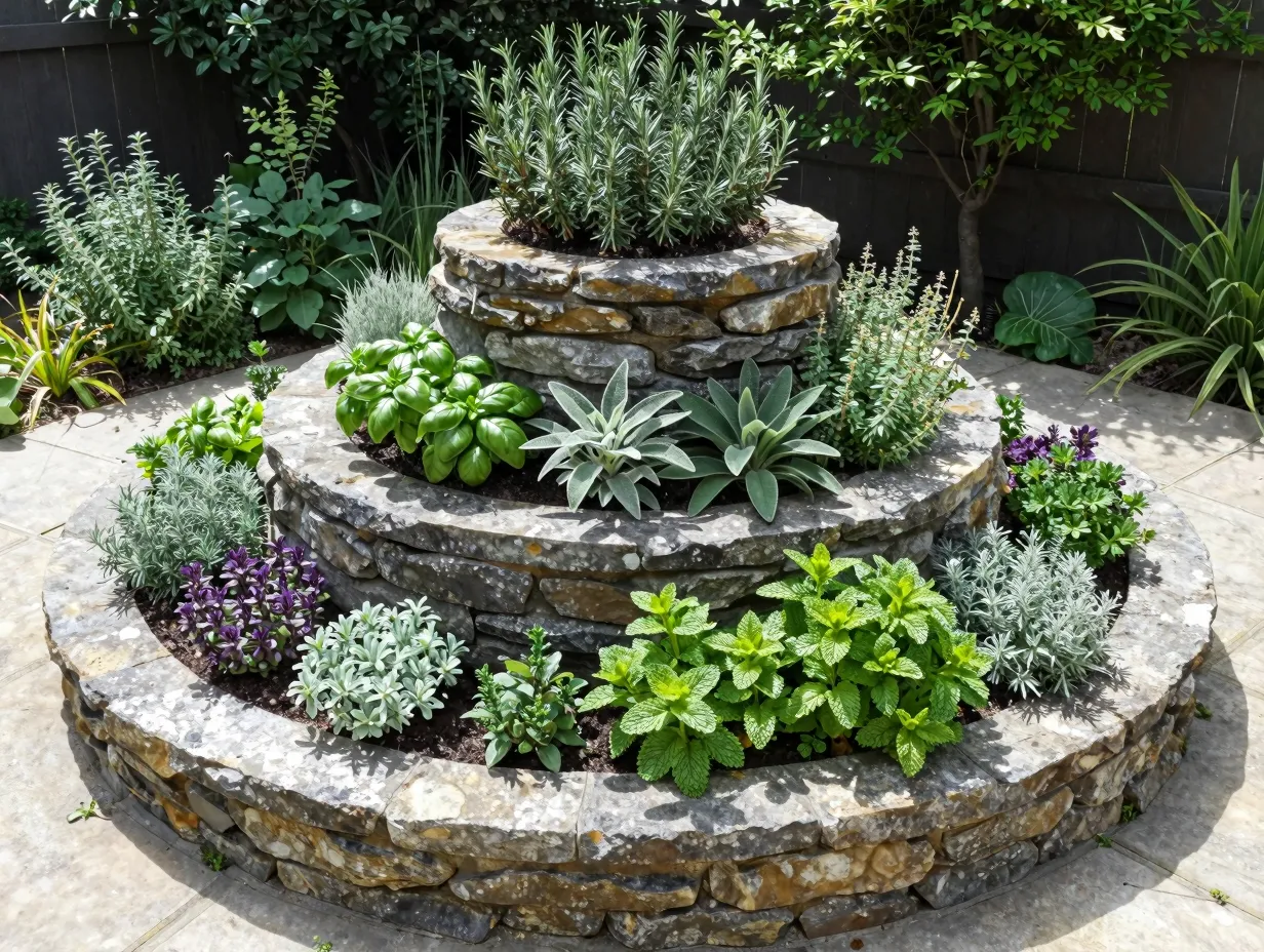 The herb spiral maximum variety in minimum space