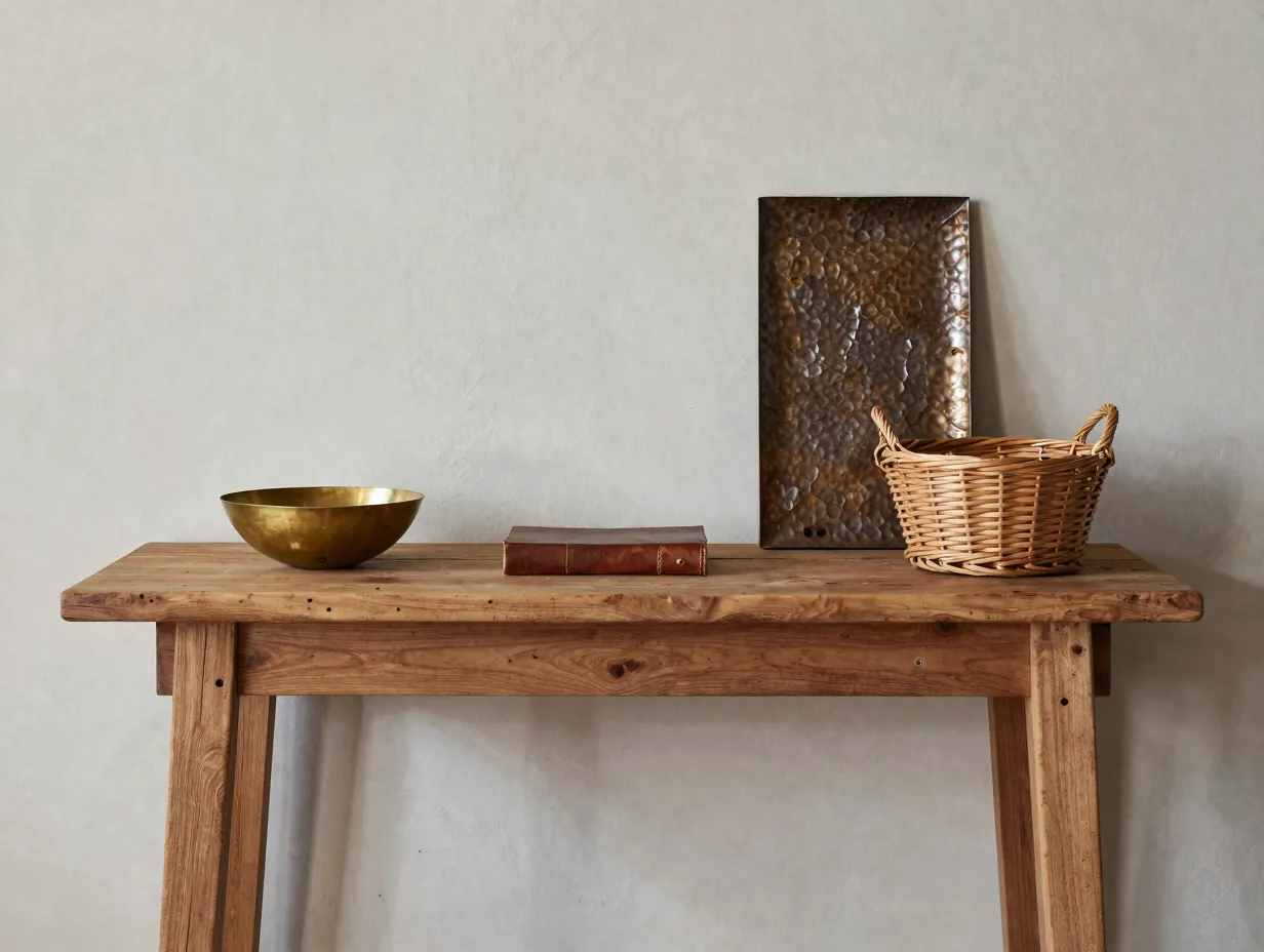 Patina rich vintage wood and mixed materials