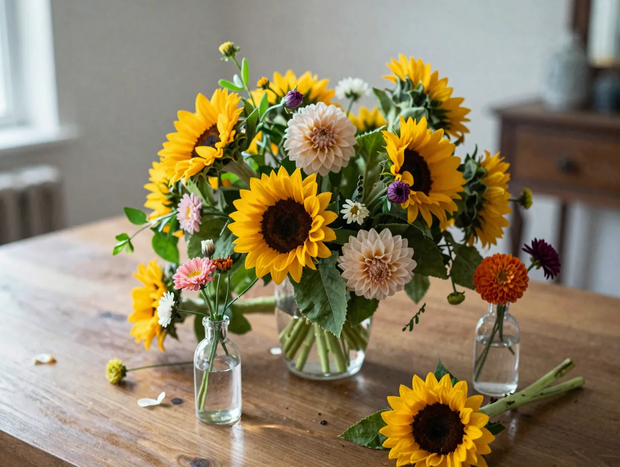 Fresh flowers as structural decor
