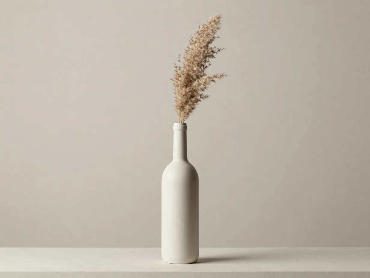 Frosted chalk paint japandi glass bottle vase