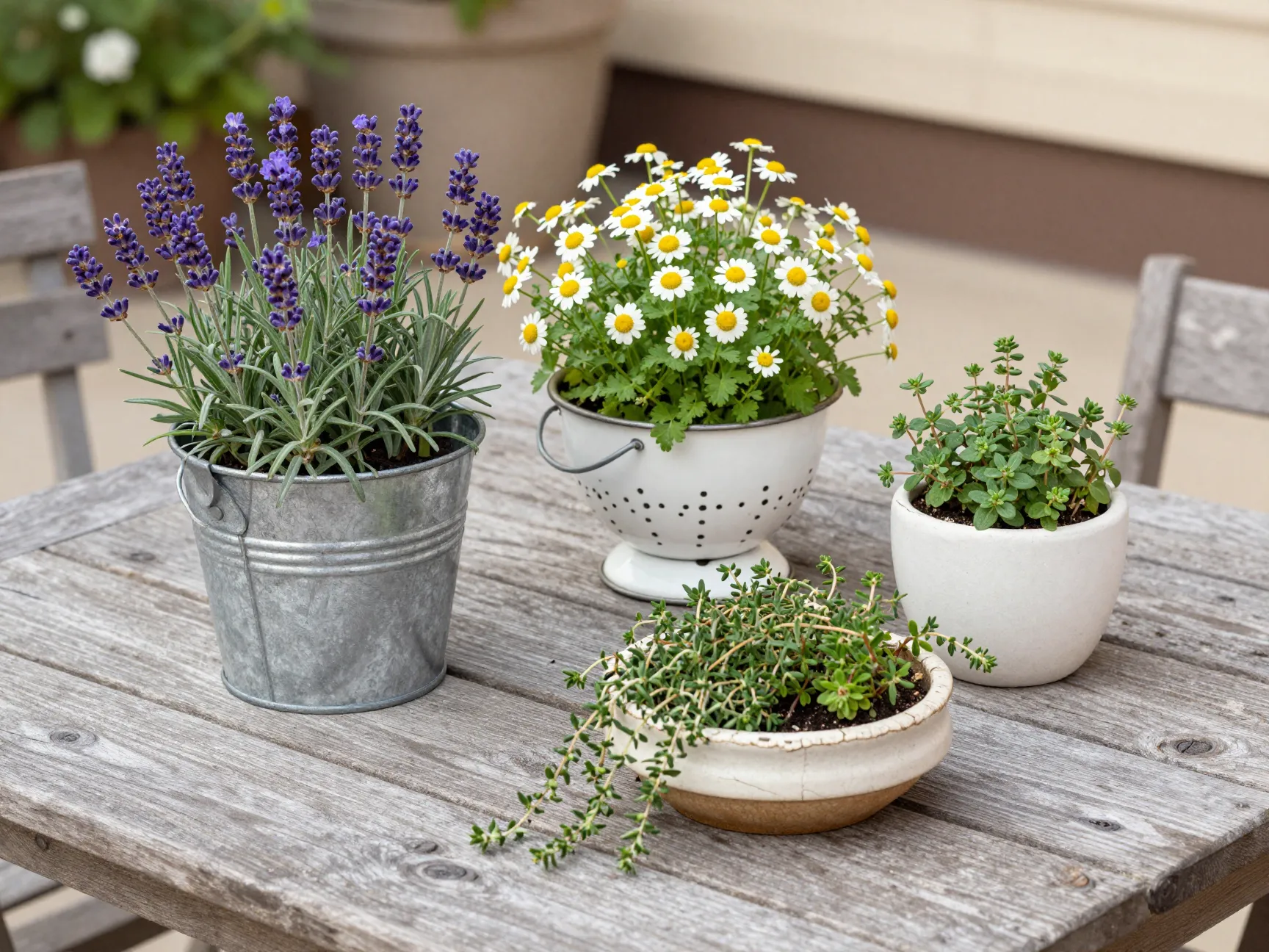 Upcycled and decorative containers as functional decor