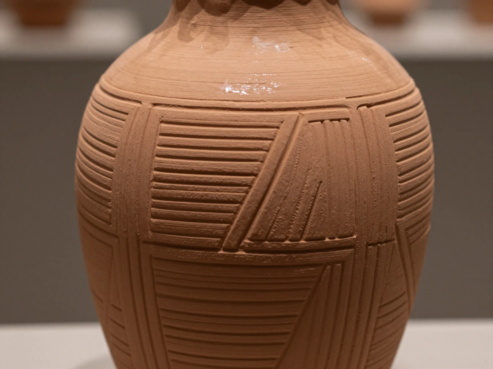 Air drying clay textured bottle vase