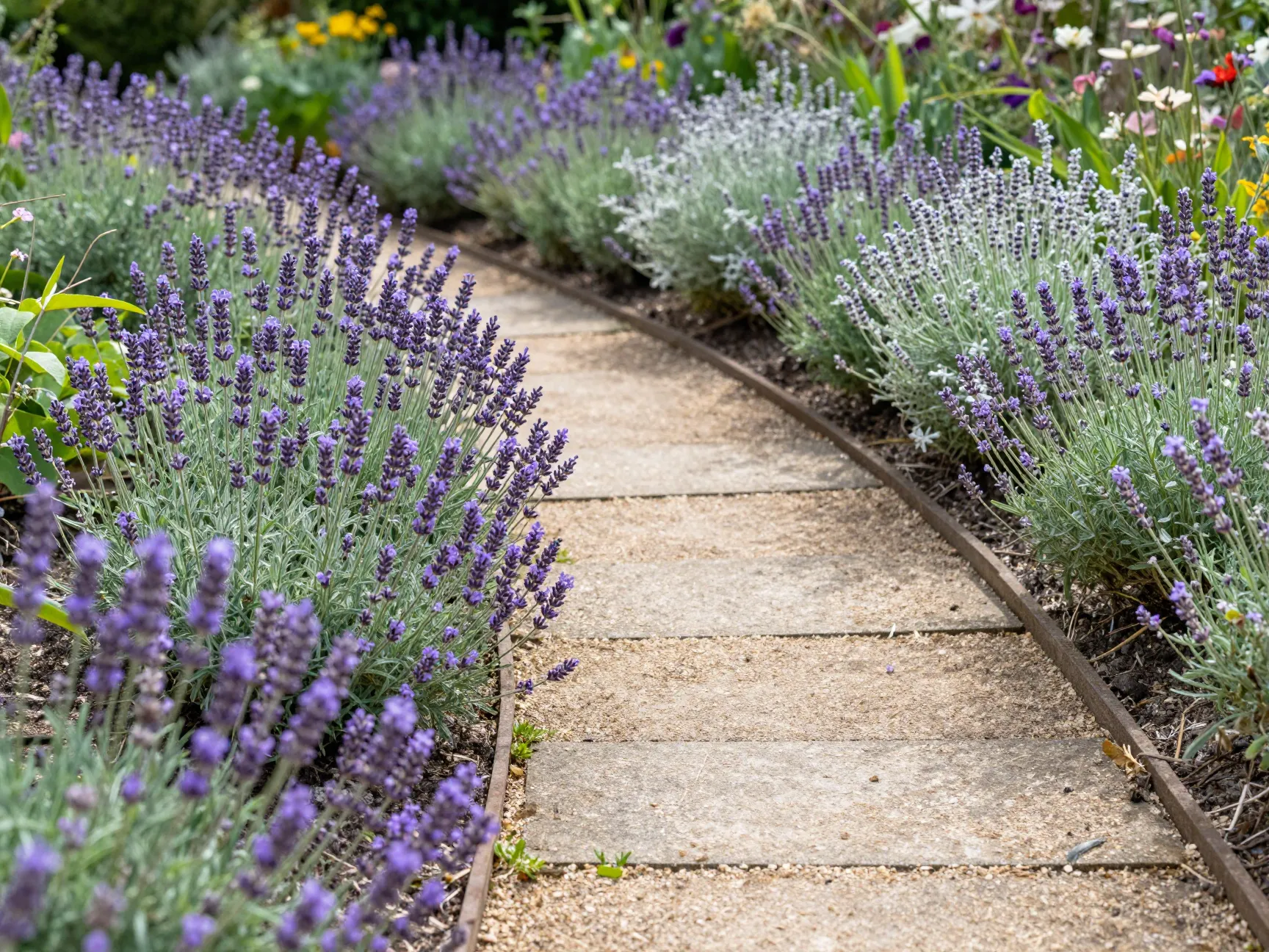 Herb hedges pathways and groundcover herbs