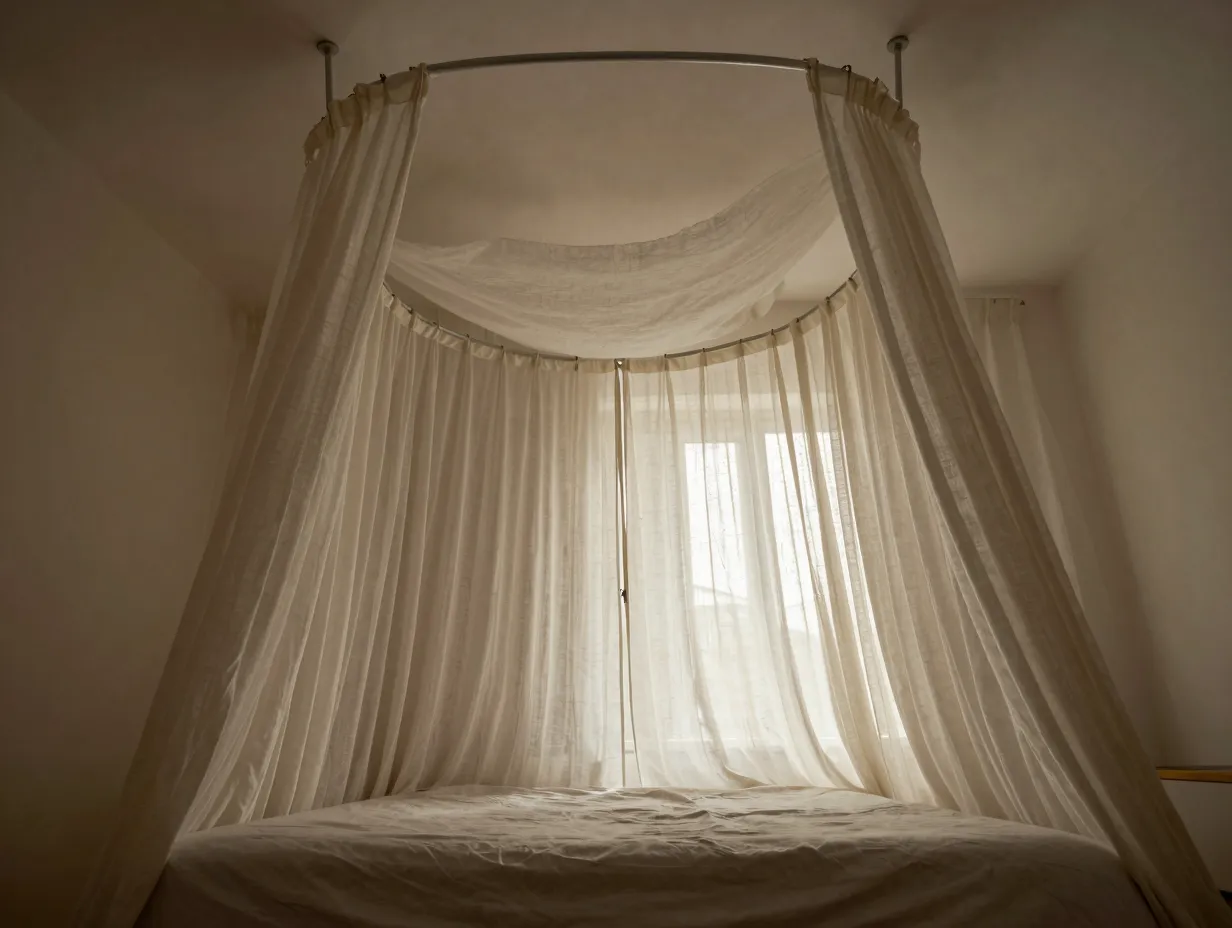 Add soft drapery or a simple canopy