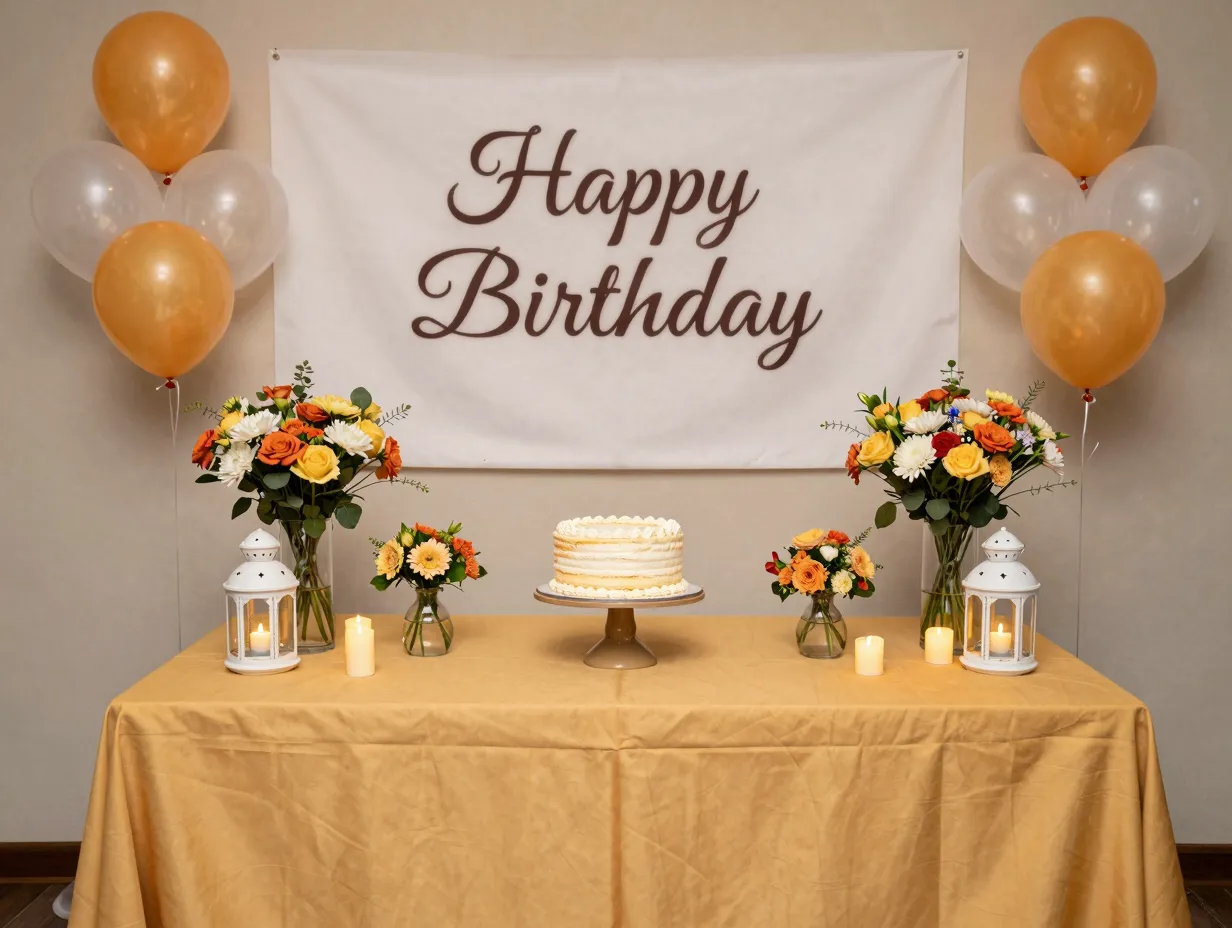 The birthday table as the rooms visual anchor