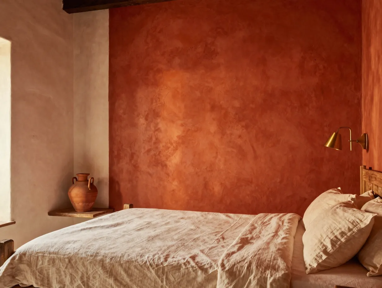 Warm terracotta and clay tones the boldest earthy statement