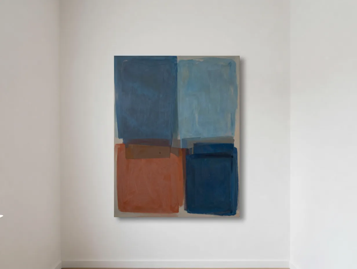 Single large canvas in a corner nook