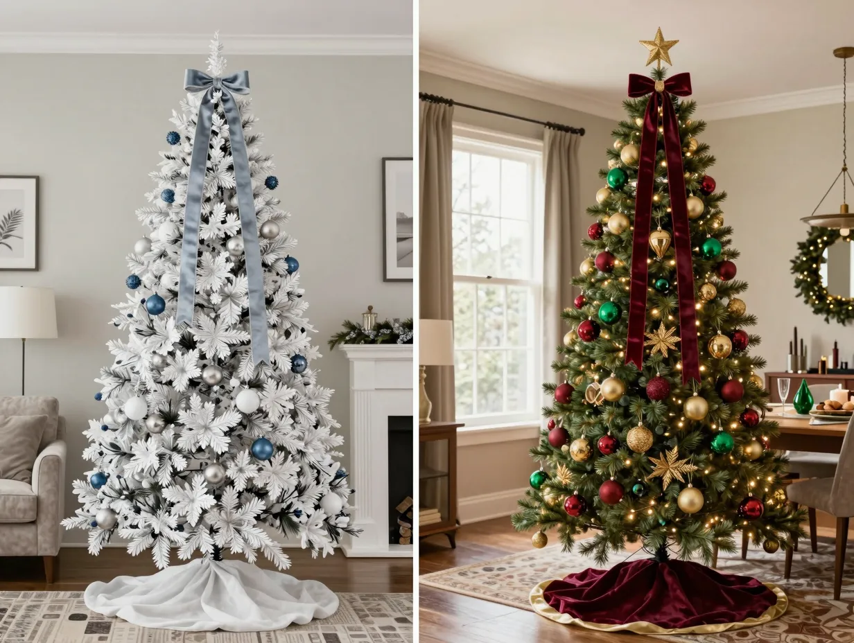 Create a multi tree winter wonderland by spreading themed trees throughout the home