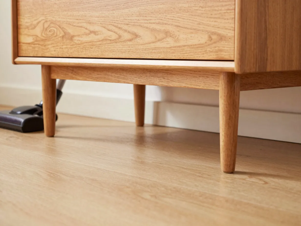 Elevate furniture on legs to open up the floor