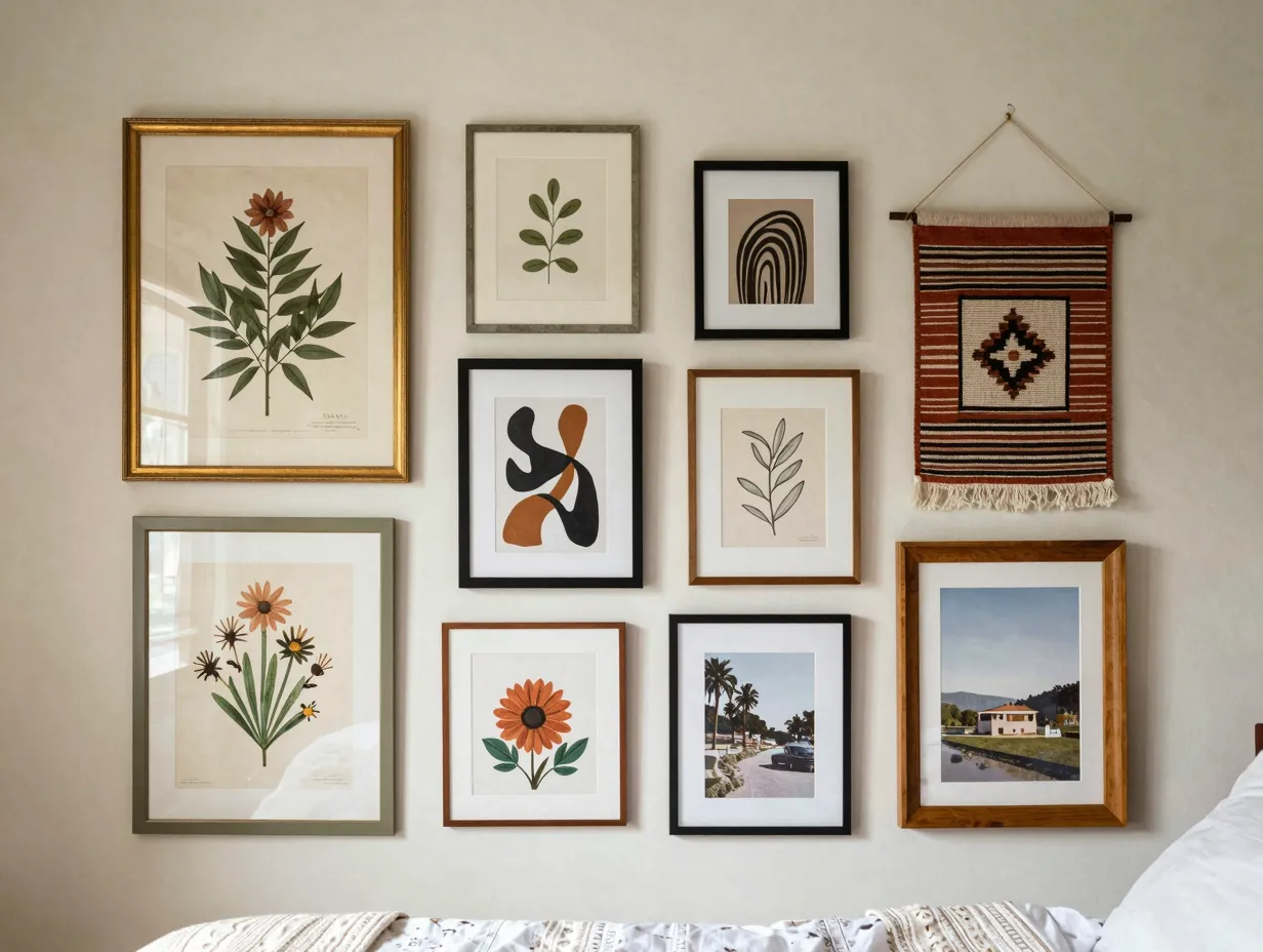 7 curate a gallery wall with a global eclectic mix
