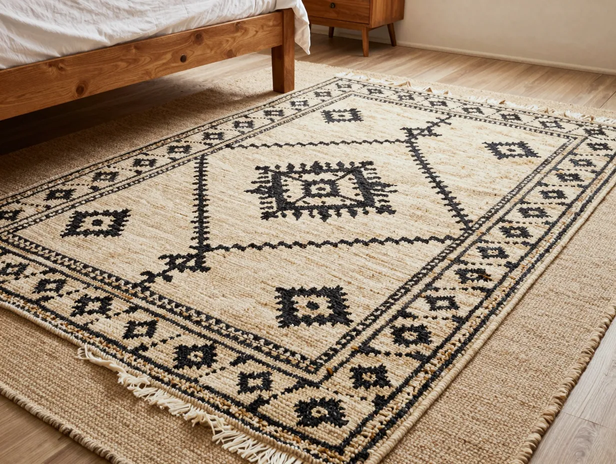 8 ground the room with a vintage or globally inspired rug