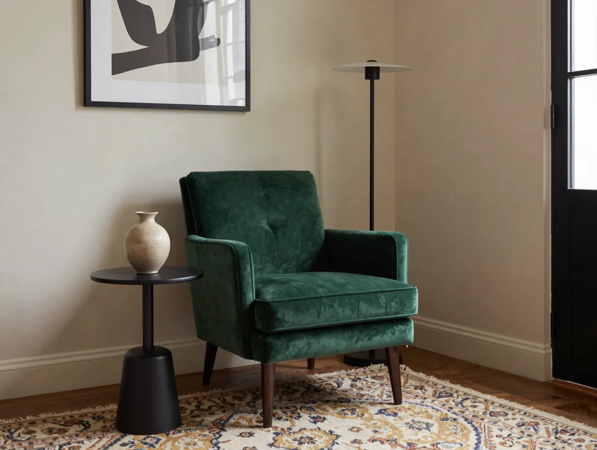Accent chair with intentional styling