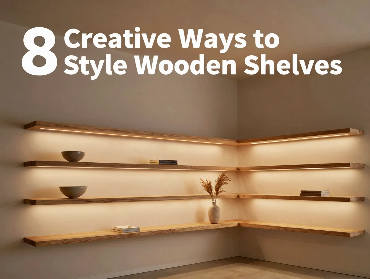 8 creative ways to style wooden shelves