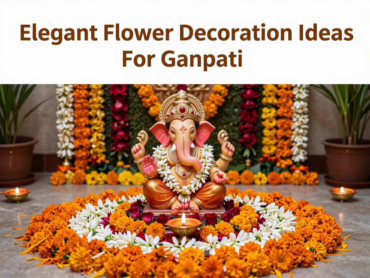 Elegant flower decoration ideas for ganpati