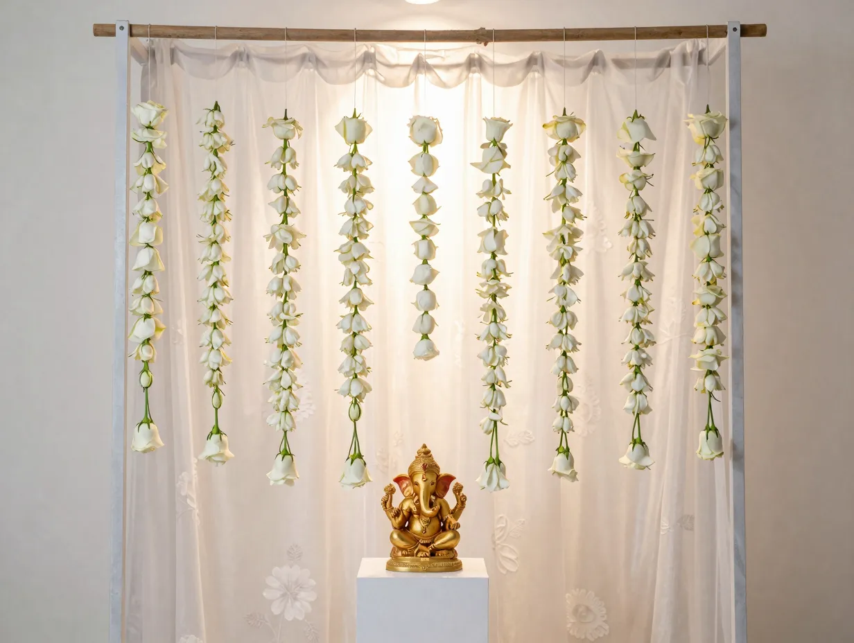 Tuberose and white flower curtain
