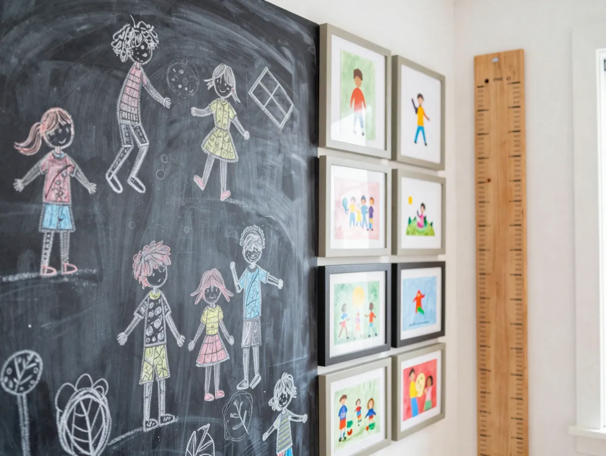 Use wall space strategically for learning and expression
