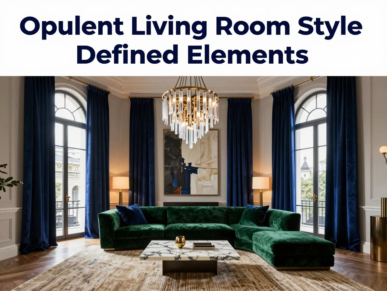 Opulent living room style defined elements