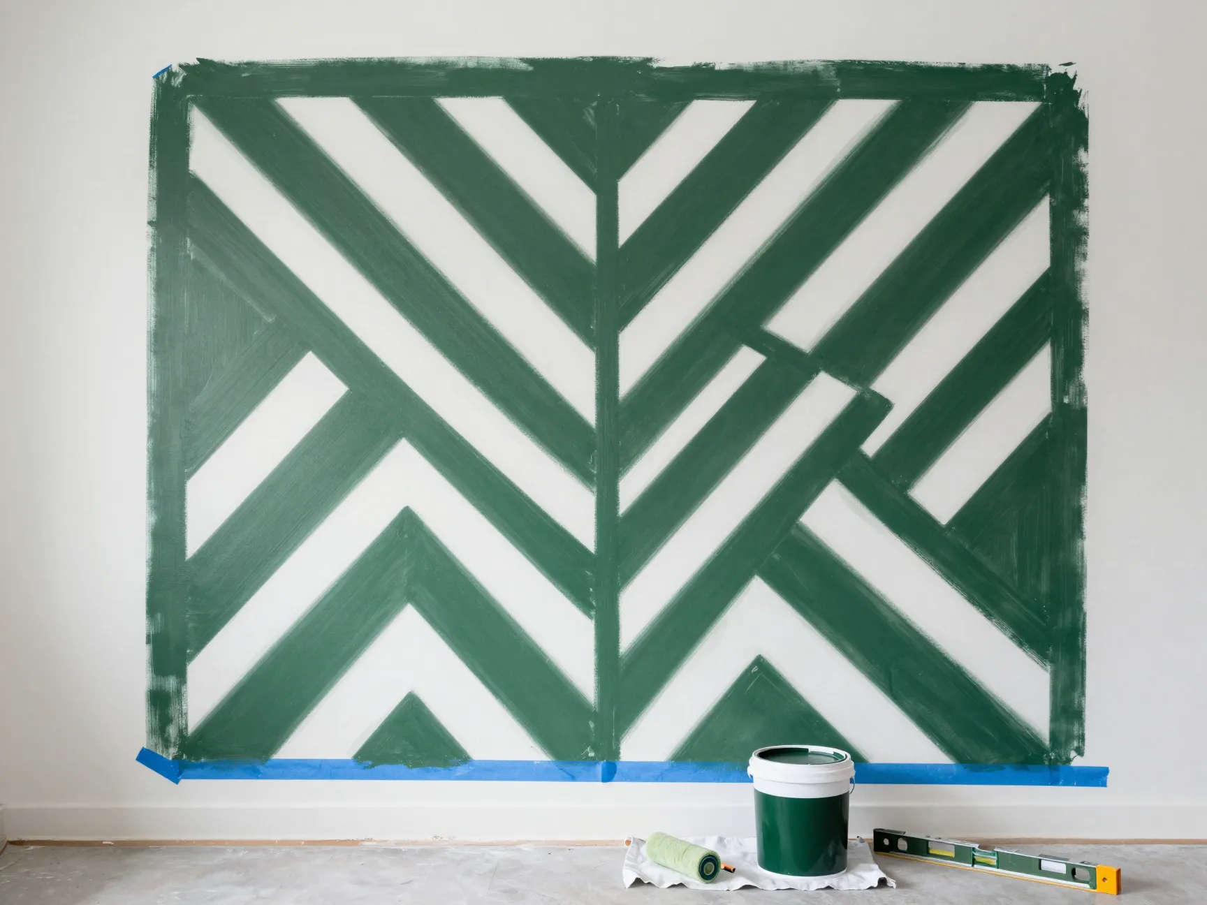 Create a geometric painted accent wall