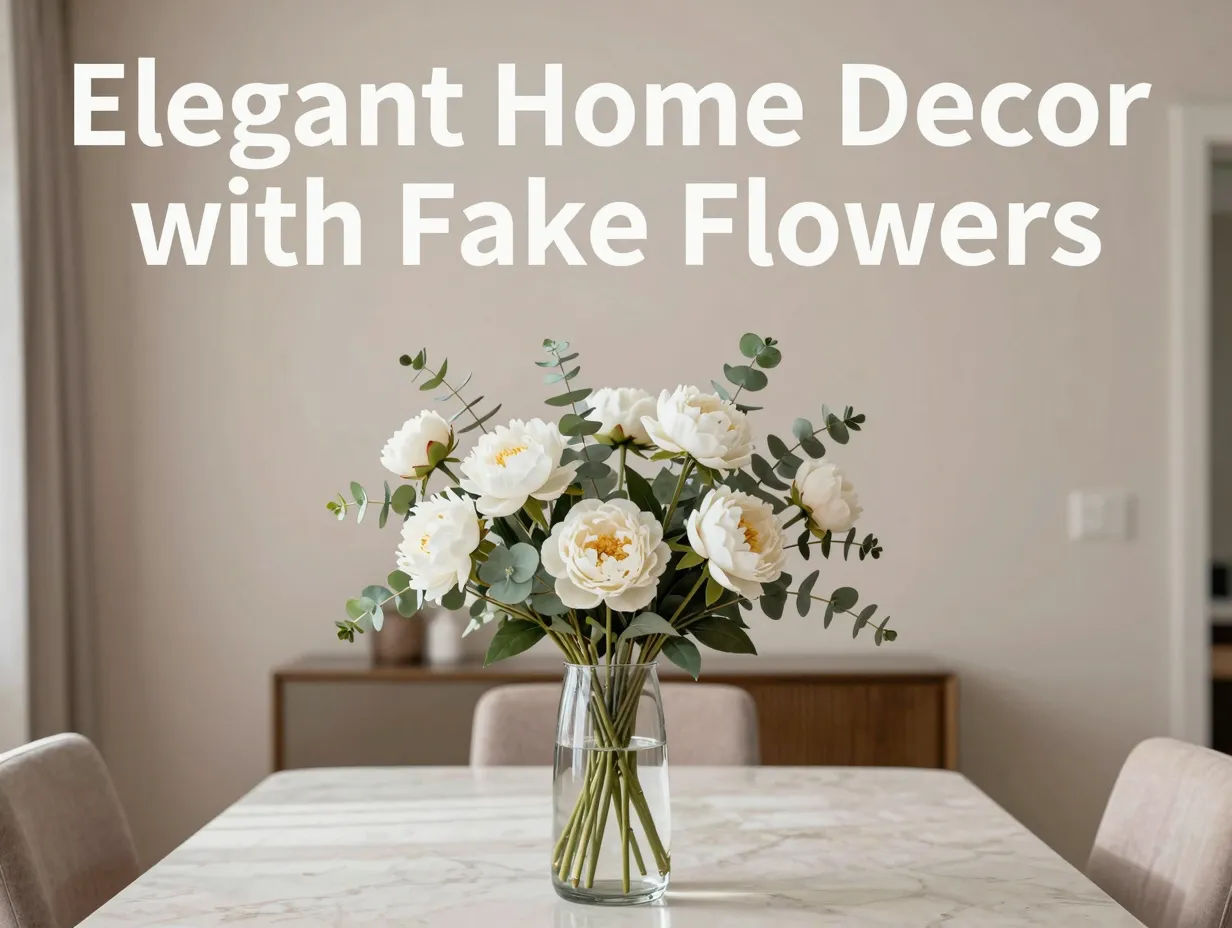 Elegant home decor with fake flowers