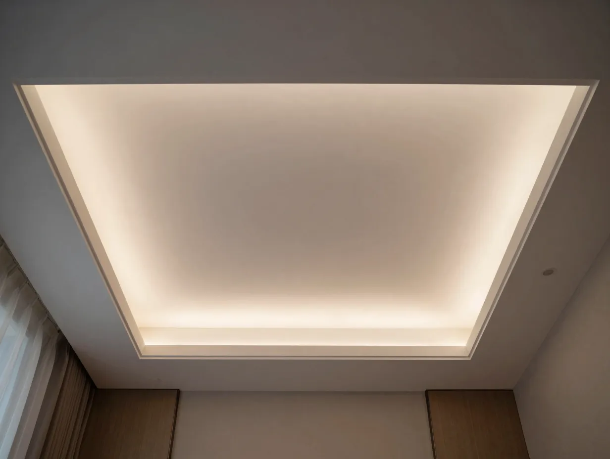The classic tray ceiling with integrated cove lighting