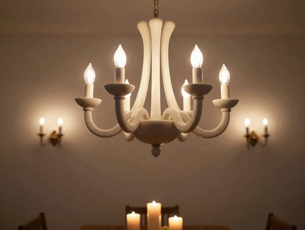 Layer sculptural lighting for atmosphere
