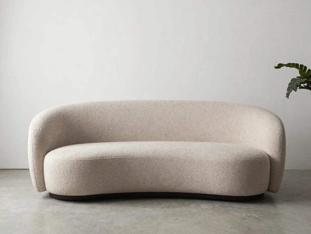 Use curved sculptural furniture as a custom focal point
