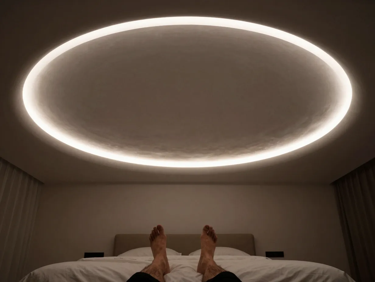 The dome ceiling with perimeter led halo