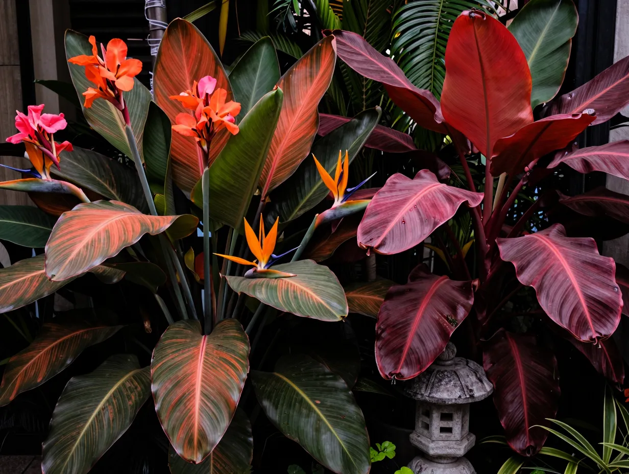 Tropical balinese and chaparral inspired displays for drama