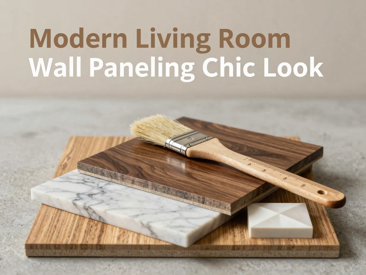 Modern living room wall paneling chic look