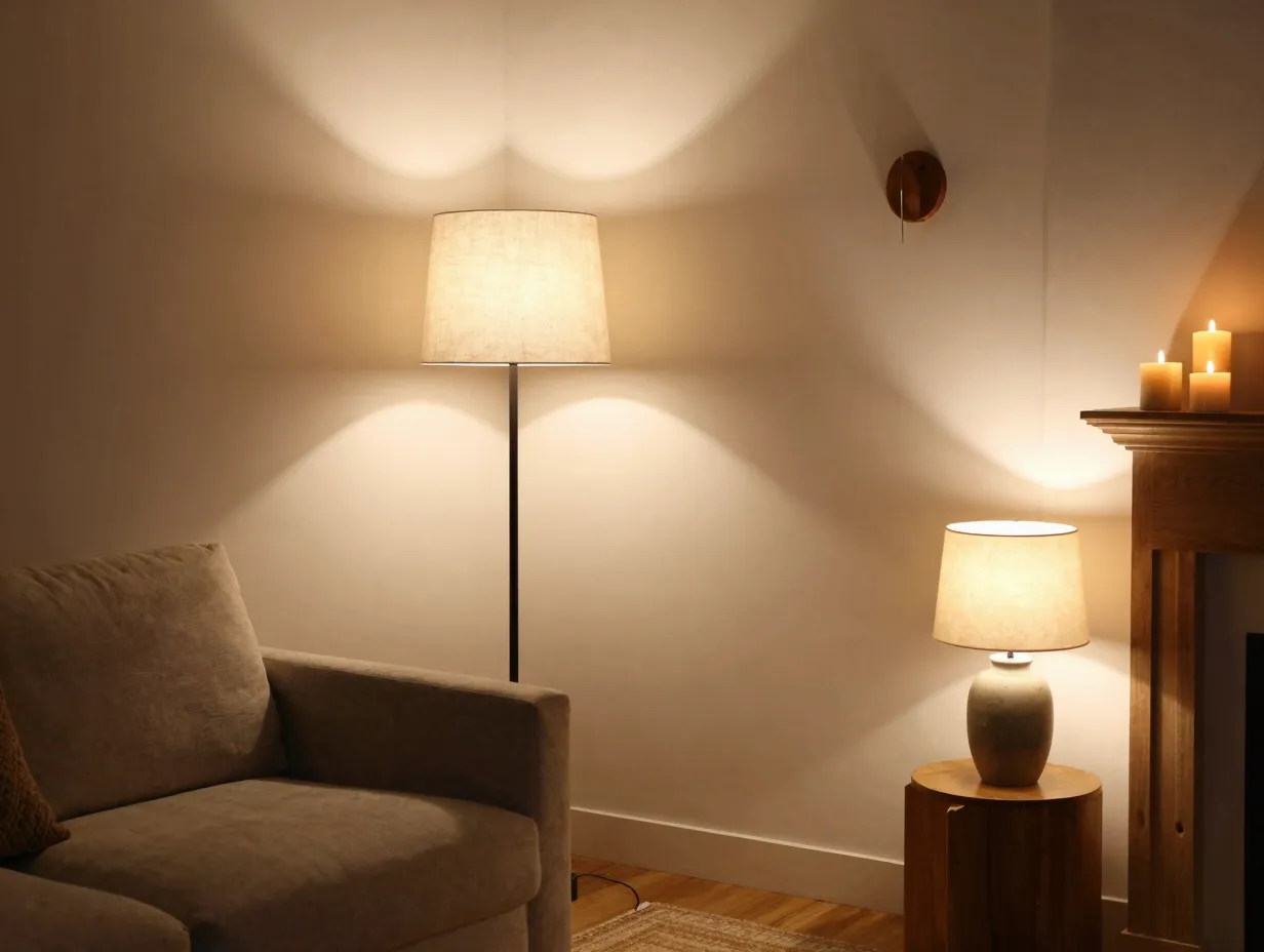 Layer your lighting for warmth and depth