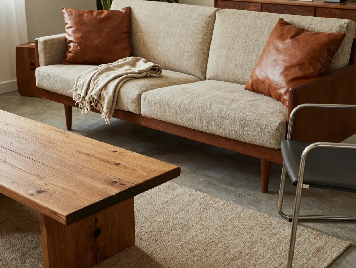 Mix furniture styles and textures