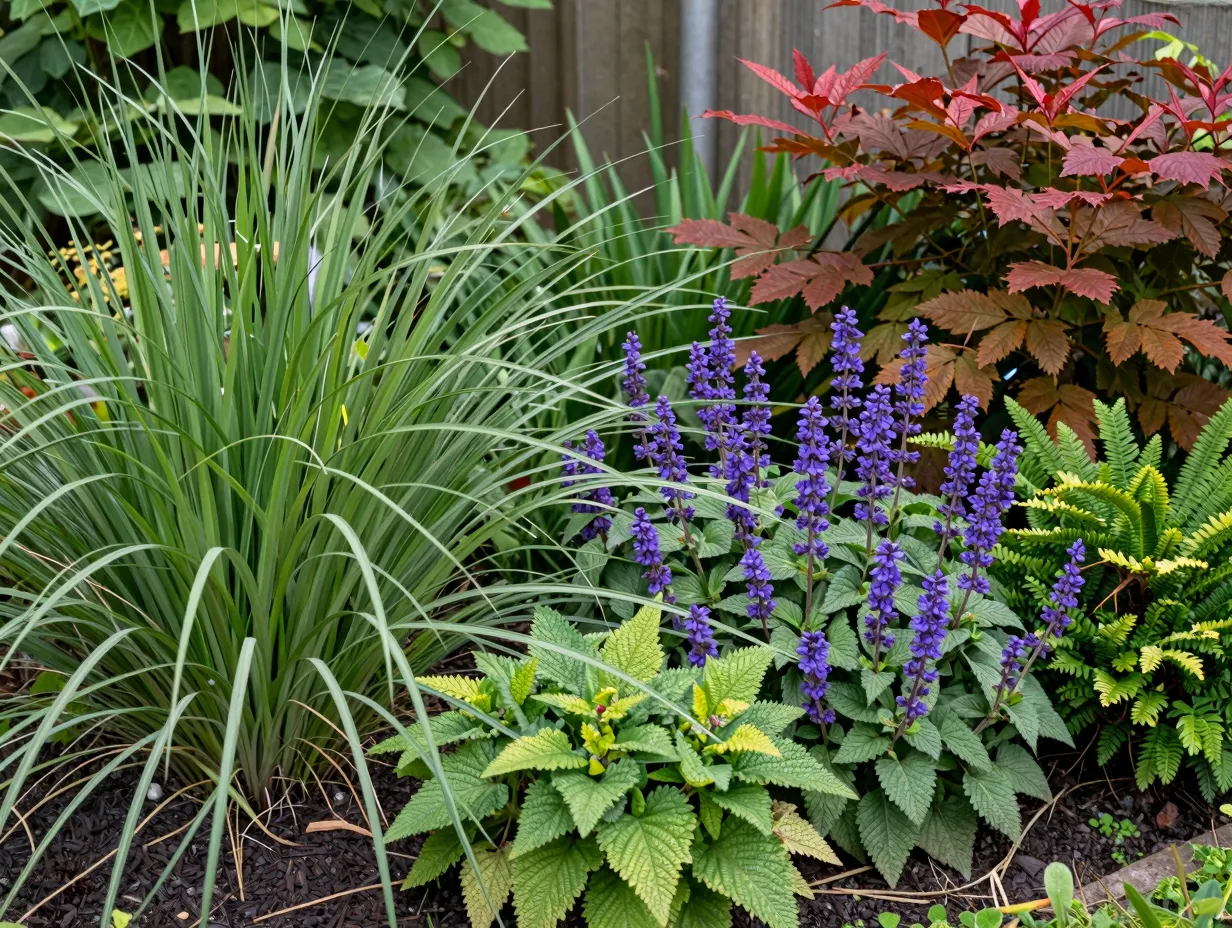 Choose low maintenance planting that establishes quickly