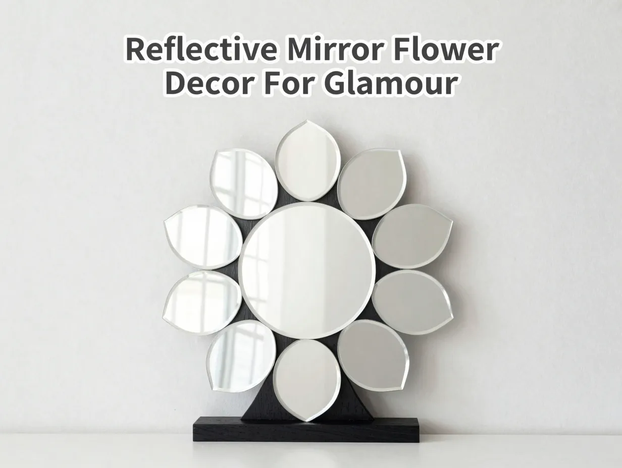 Reflective mirror flower decor for glamour