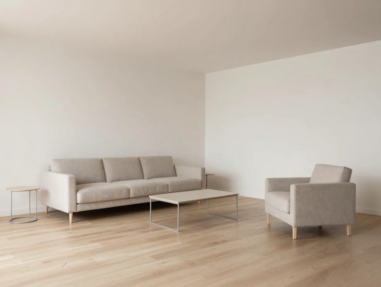 Choose fewer larger pieces of furniture